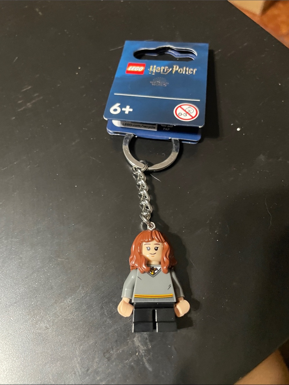 Lego Harry Potter Hermione Granger Keychain - Gray, Black & Brown